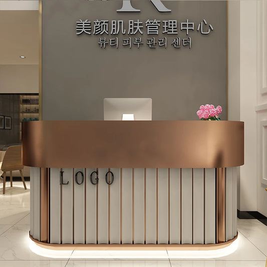Simple and modern manicure shop small cashier beauty salon bar table reception desk