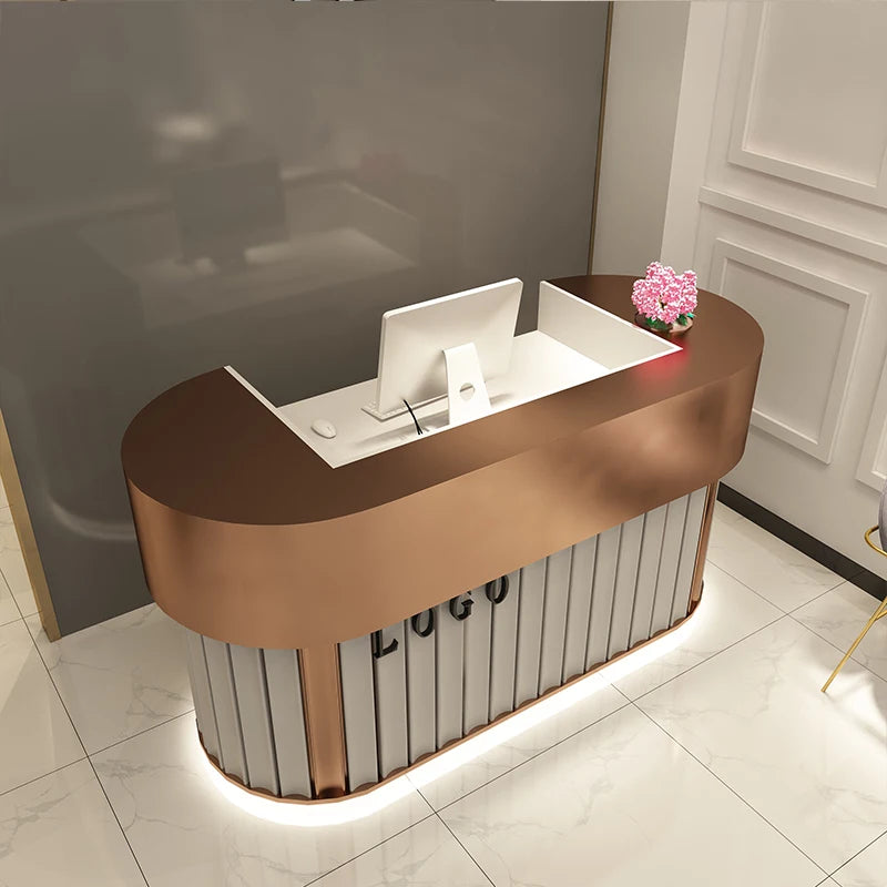 Simple and modern manicure shop small cashier beauty salon bar table reception desk