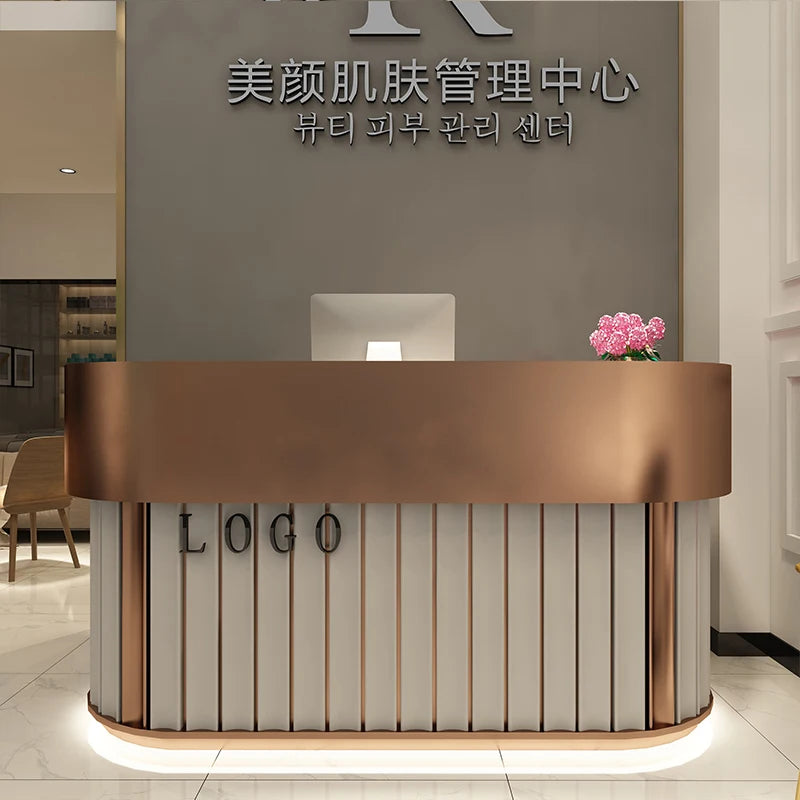 Simple and modern manicure shop small cashier beauty salon bar table reception desk