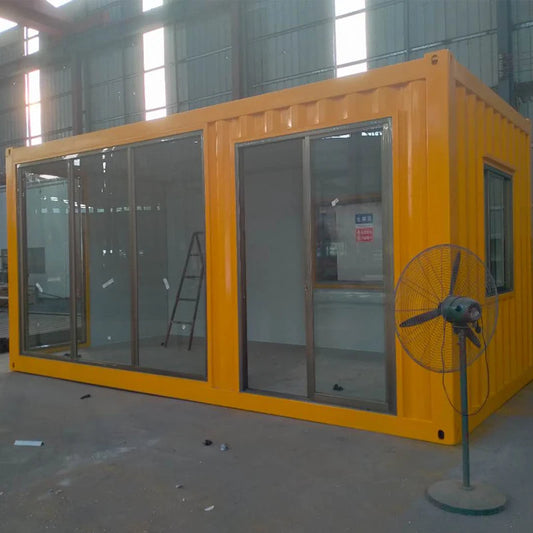 Simple container mobile house with kitchen Guangdong portable house Residential container house Tempered glass home villa