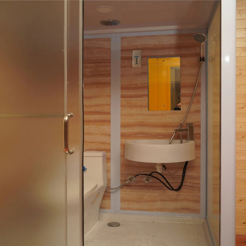 Simple container mobile house with kitchen Guangdong portable house Residential container house Tempered glass home villa