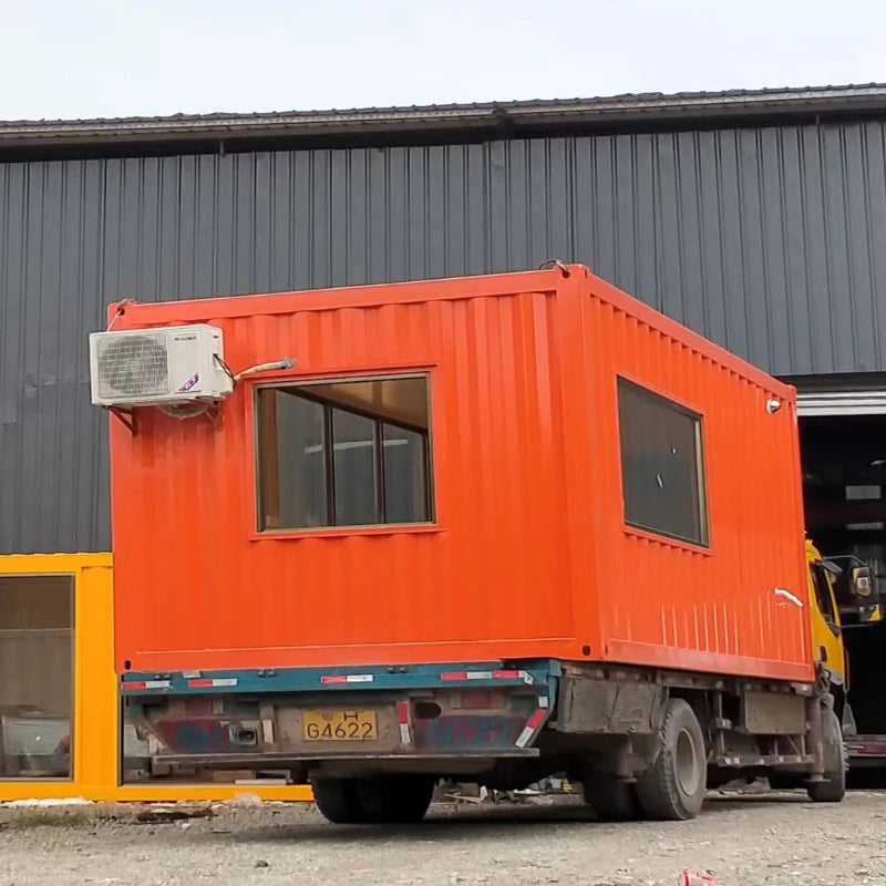 Simple container mobile house with kitchen Guangdong portable house Residential container house Tempered glass home villa