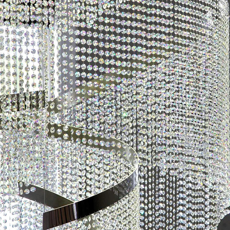 Simple crystal chandeliers stairwell living room personality dining room duplex villa light luxury creative lamps