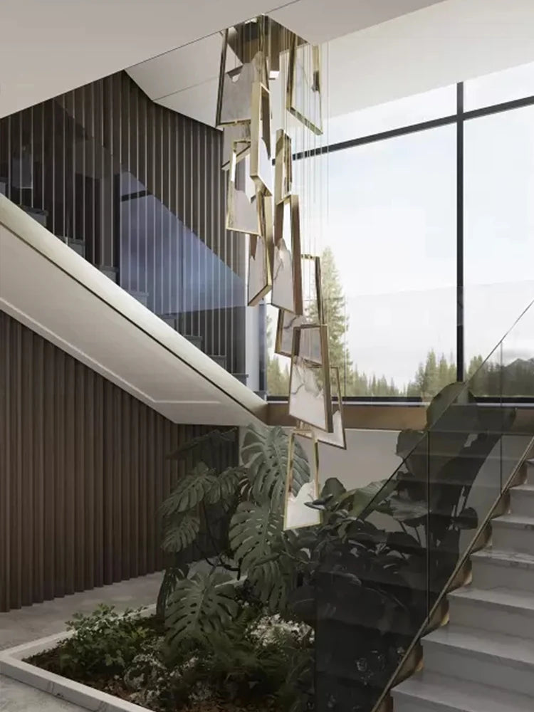 Simple marble chandelier duplex building villa living room hotel lobby modern duplex building lighting