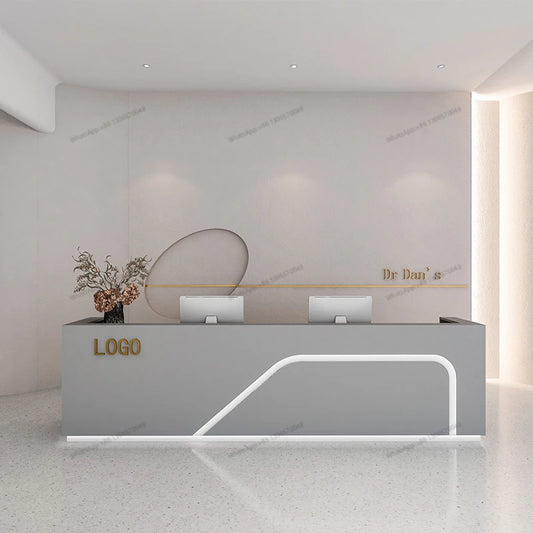 Simple modern company front desk beauty club commercial reception desk Clothes shop hairdressing shop small shop cashier