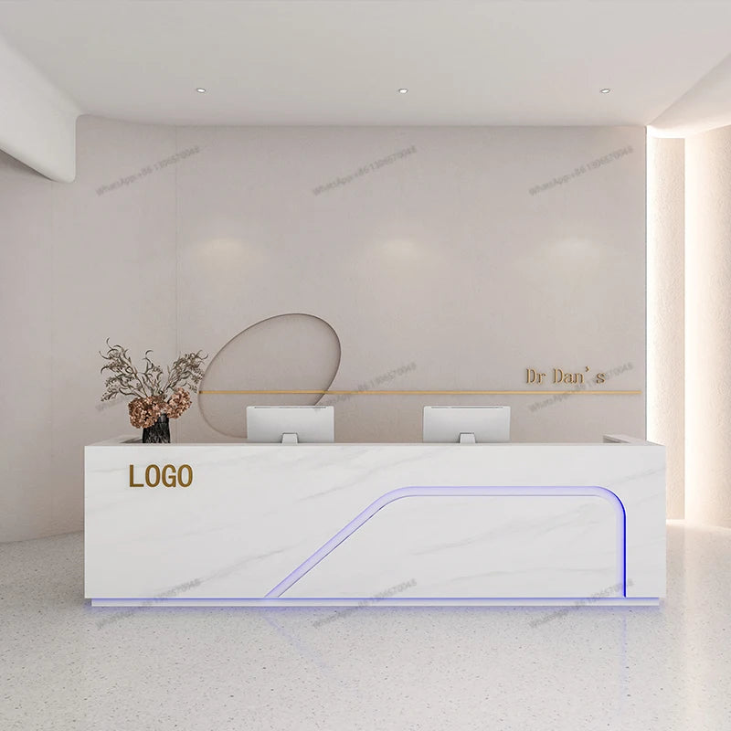 Simple modern company front desk beauty club commercial reception desk Clothes shop hairdressing shop small shop cashier