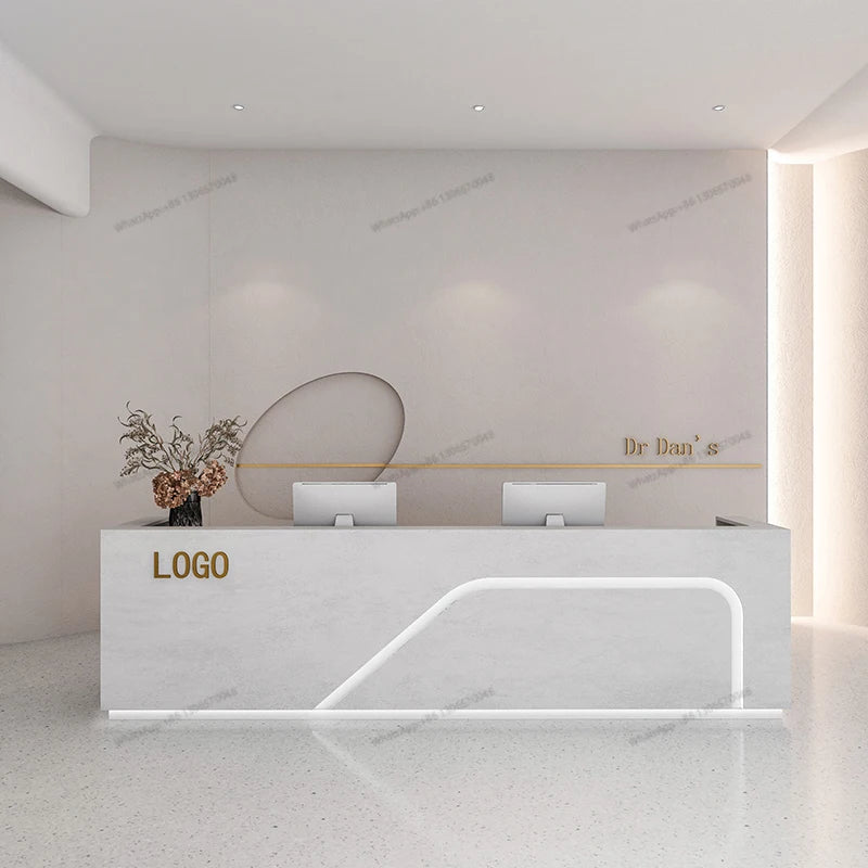 Simple modern company front desk beauty club commercial reception desk Clothes shop hairdressing shop small shop cashier