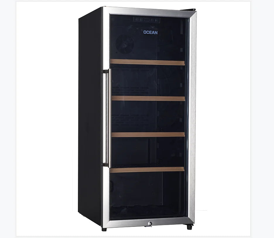 Single glass doors beverage upright refrigerator beer display cooler freezer