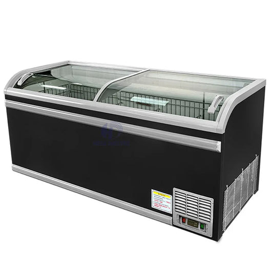 Sliding Glass Door Chest Island Freezer Supermarket Commercial Display Ice Sliding Glass Door Chest Island Freezer