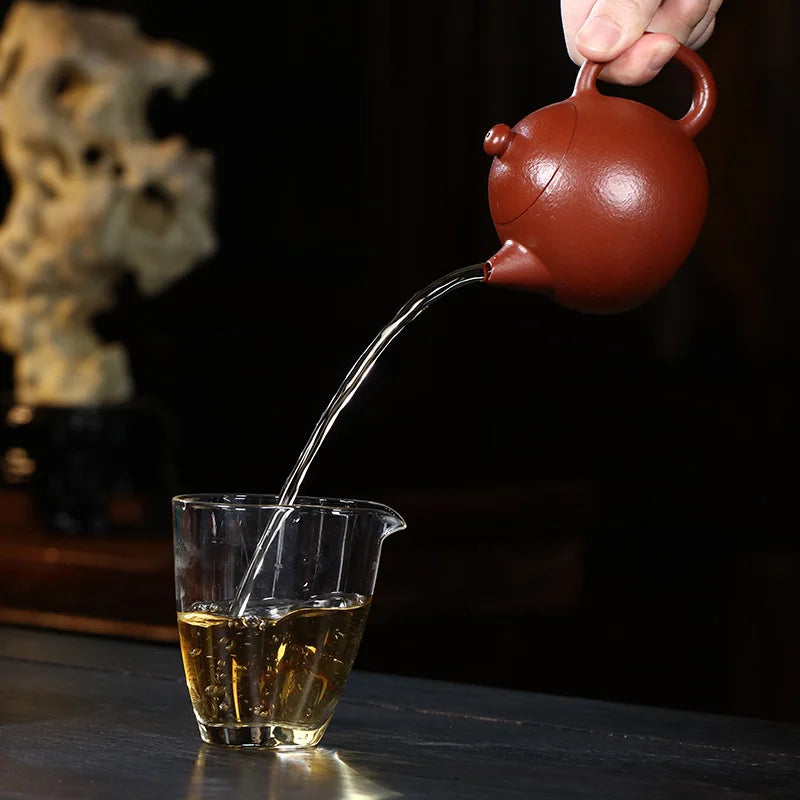 Small Capacity Yixing Purple Clay Pot Pure Handmade High Grade Tea Raw Mineral Coarse Sand Dahongpao Set