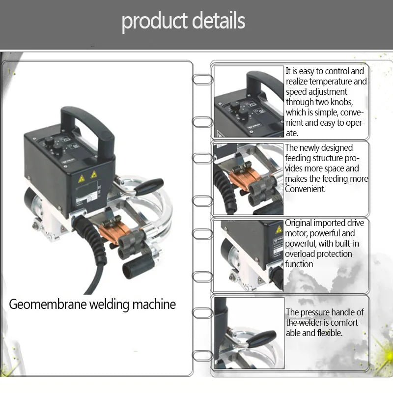 Small Welding Machine Portable Geomembrane Welding Machine 220V 800W Wedge Welding Geomembrane Equipment LK