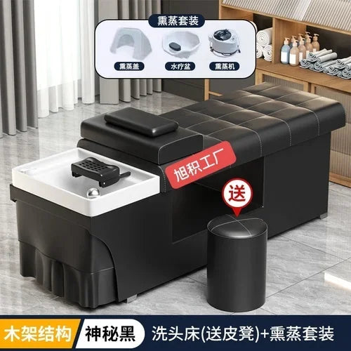 Smart Head Therapy Fumigation Shampoo Chair Hairdressing Beauty Massage Special Water Heater Flat Lying Head Therapy Bed