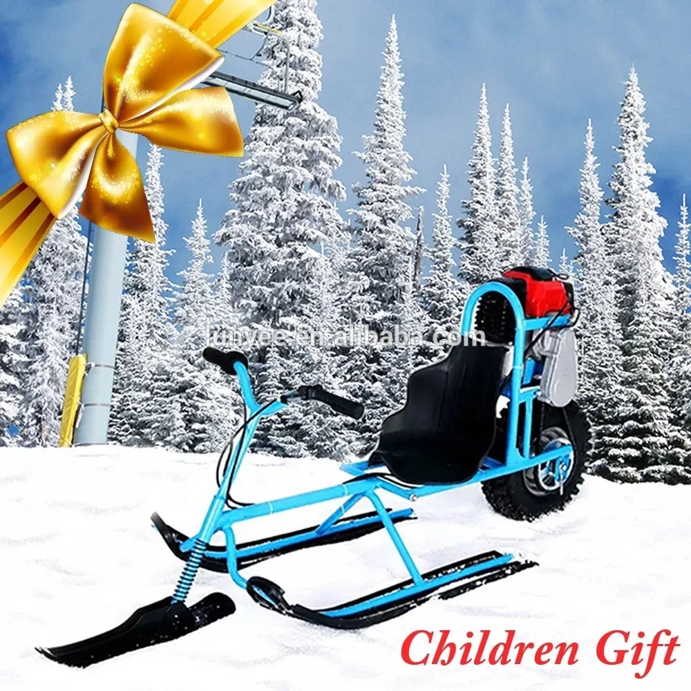 Snowmobile Electric Petrol Amusement Ski Car Vehicle Kids Playground Snow Sledge Snowmobile Children Skiing Equipments