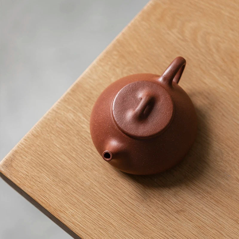 So Shi Li] Yixing mine pure handmade purple sand pot ml Chinese retro wind downhill mud boat stone ladle purple sand pot