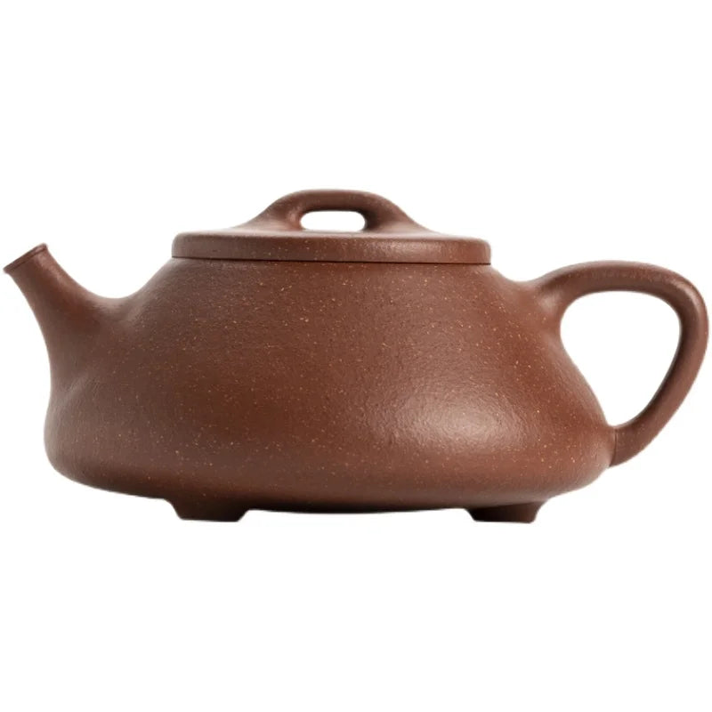 So Shi Li] Yixing mine pure handmade purple sand pot ml Chinese retro wind downhill mud boat stone ladle purple sand pot