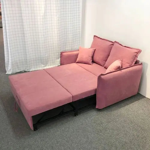 Sofa bed with mattress, Nordic simple multi-functional flip into iron frame sofa bed dual-purpose foldable
