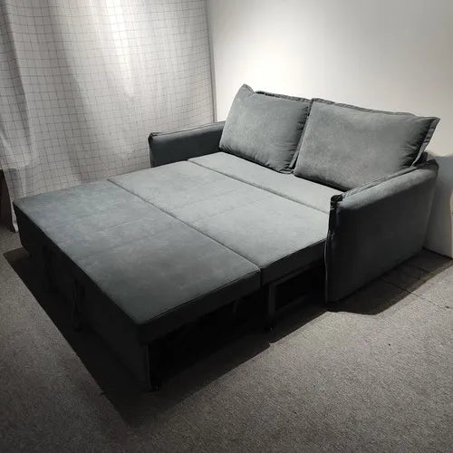 Sofa bed with mattress, Nordic simple multi-functional flip into iron frame sofa bed dual-purpose foldable