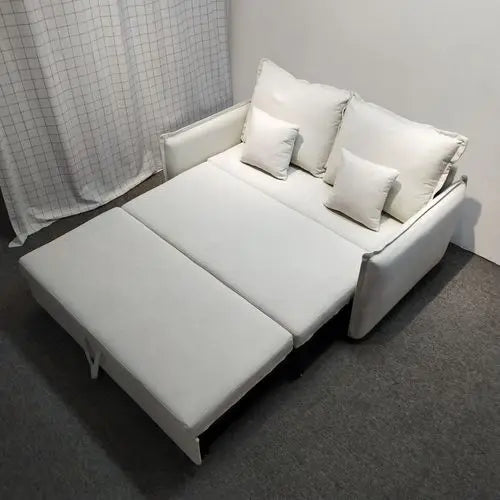 Sofa bed with mattress, Nordic simple multi-functional flip into iron frame sofa bed dual-purpose foldable