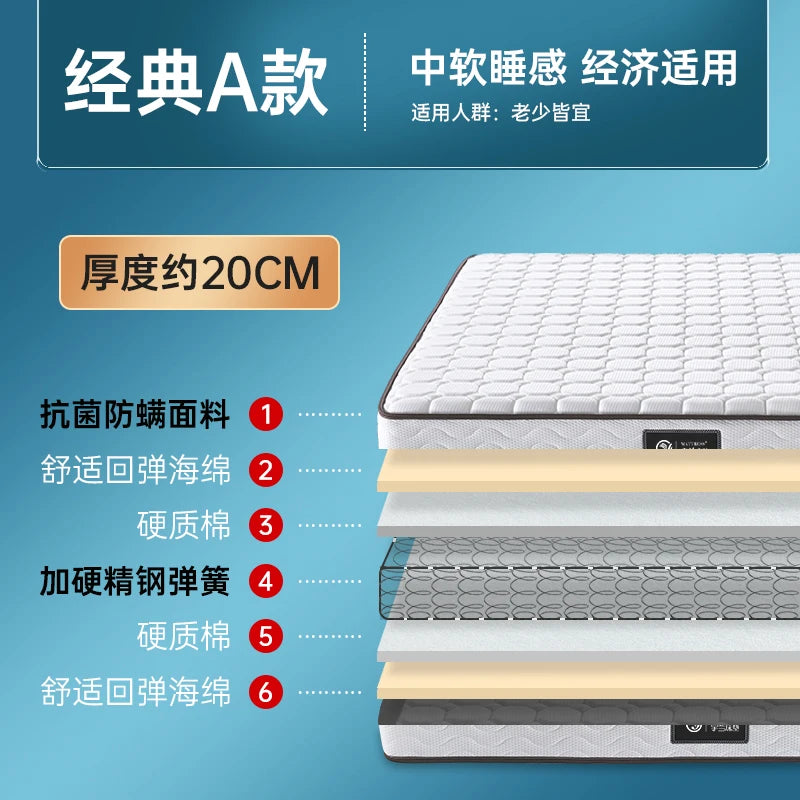 Soft Comfort Sleep Mattress Spring Design Minimalist Double Mattress Folding Adults Bedroom Matelas Voiture House Furniture