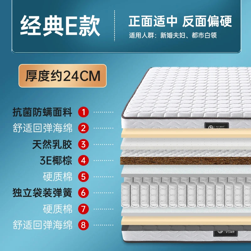 Soft Comfort Sleep Mattress Spring Design Minimalist Double Mattress Folding Adults Bedroom Matelas Voiture House Furniture