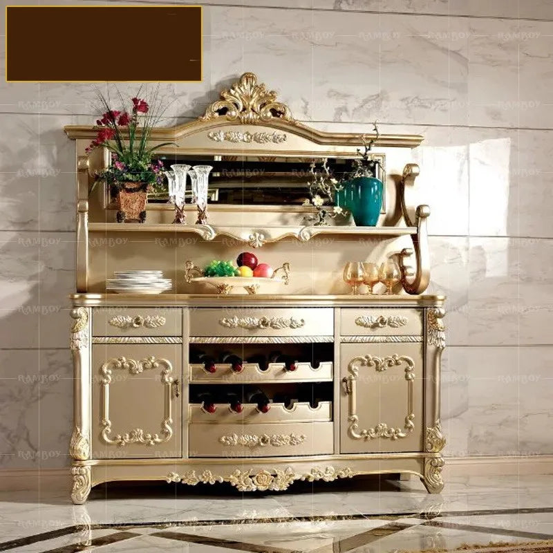 Solid wood European French wine cabinet, locker, restaurant, small side cabinet, food and beverage cabinet, tea cabinet