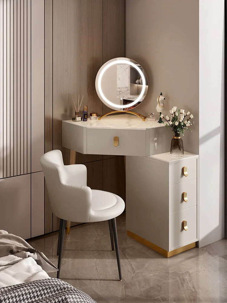 Solid wood corner dresser bedroom simple storage triangle cabinet small makeup table