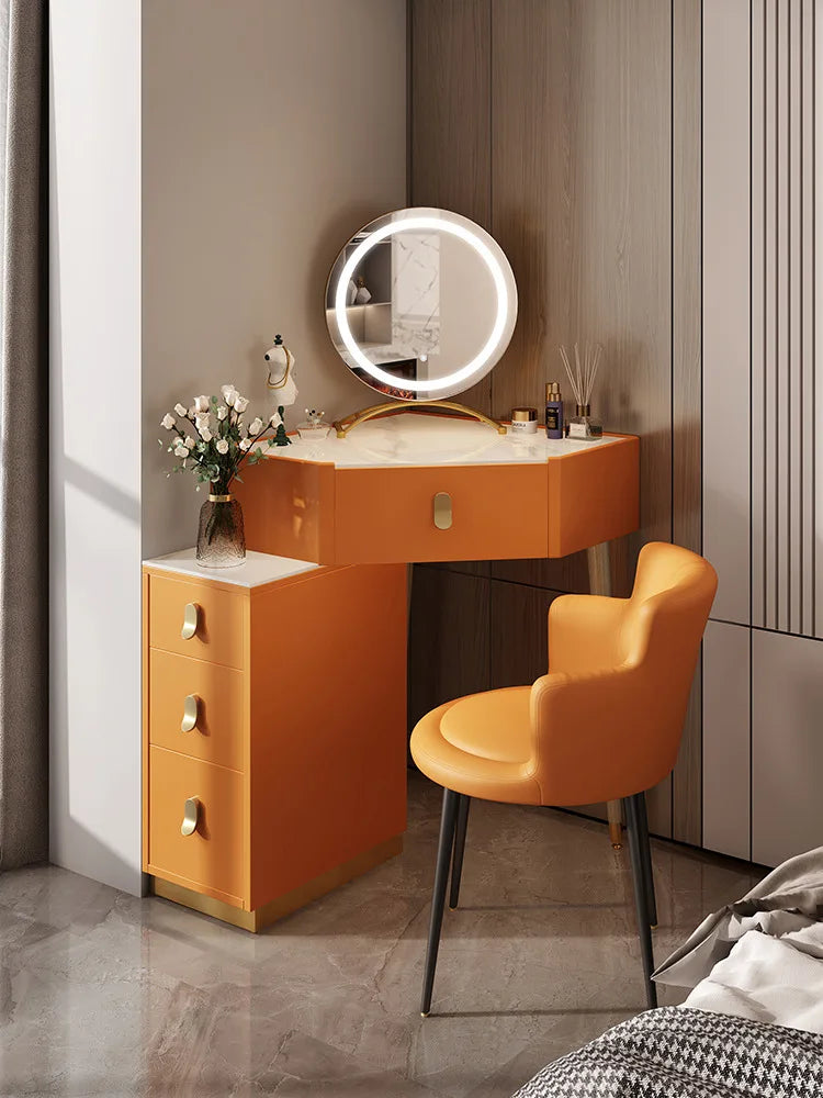 Solid wood corner dresser bedroom simple storage triangle cabinet small makeup table