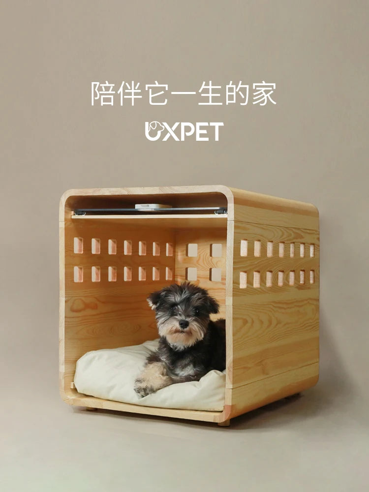 Solid wood house dog kennel cat kennel puppy house cage pet bed house interior