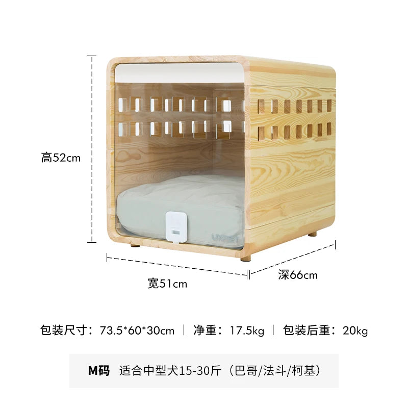 Solid wood house dog kennel cat kennel puppy house cage pet bed house interior