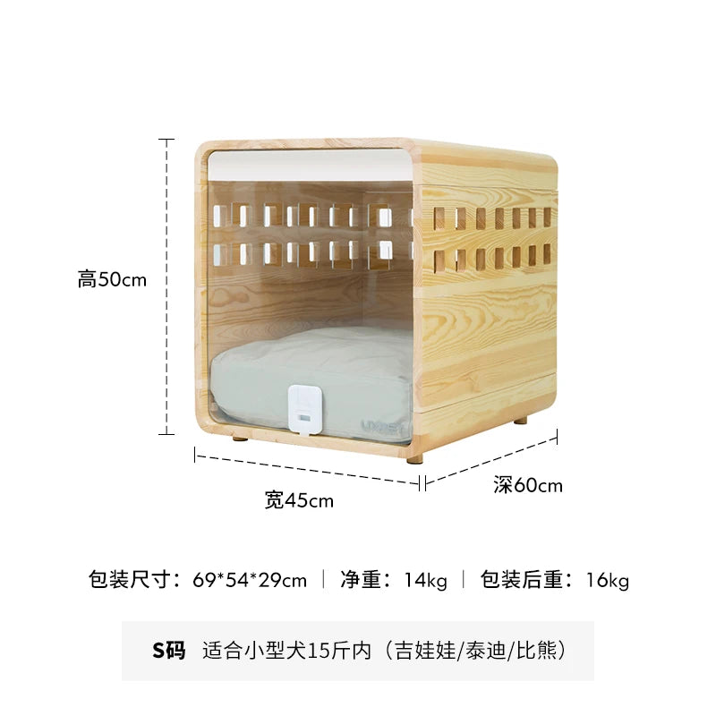 Solid wood house dog kennel cat kennel puppy house cage pet bed house interior
