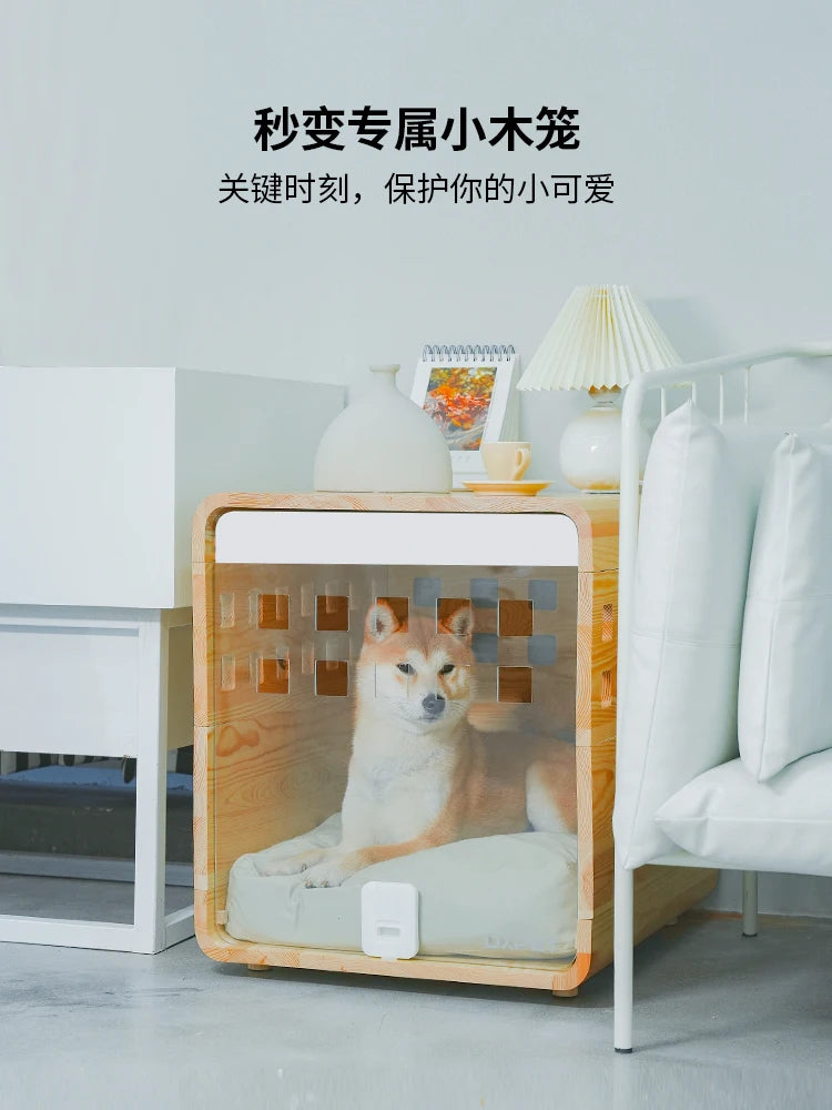 Solid wood house dog kennel cat kennel puppy house cage pet bed house interior