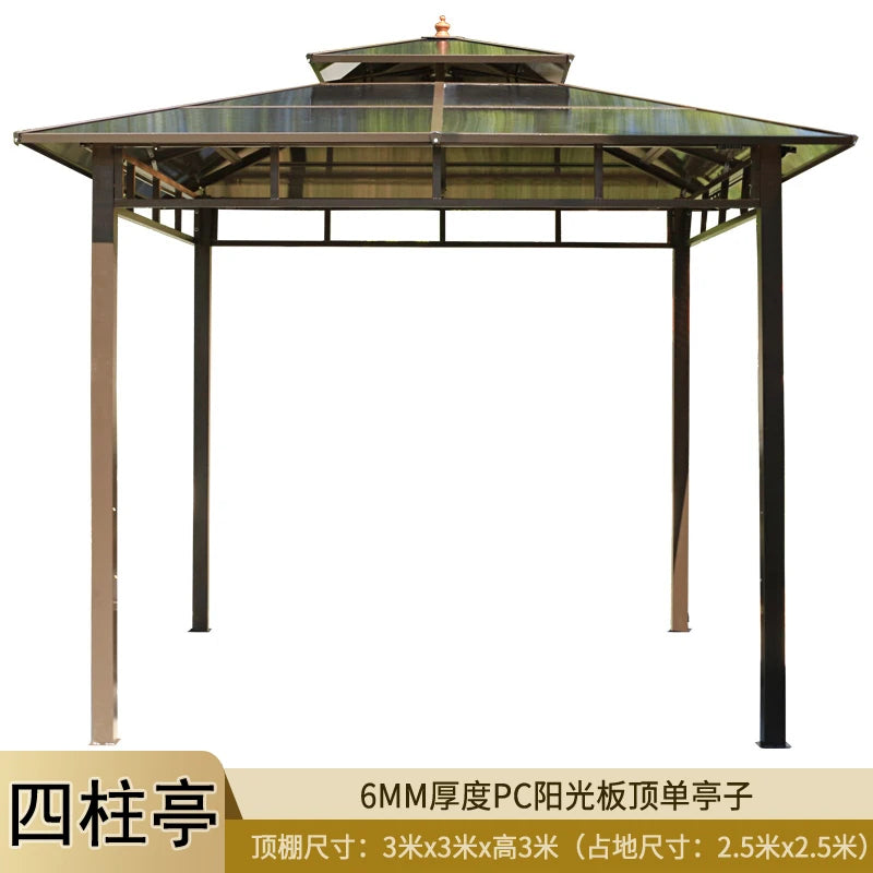 Solid wood pavilion, pavilion, table and chairs, antiseptic wood grape rack, villa, awning, tea pavilion, garden