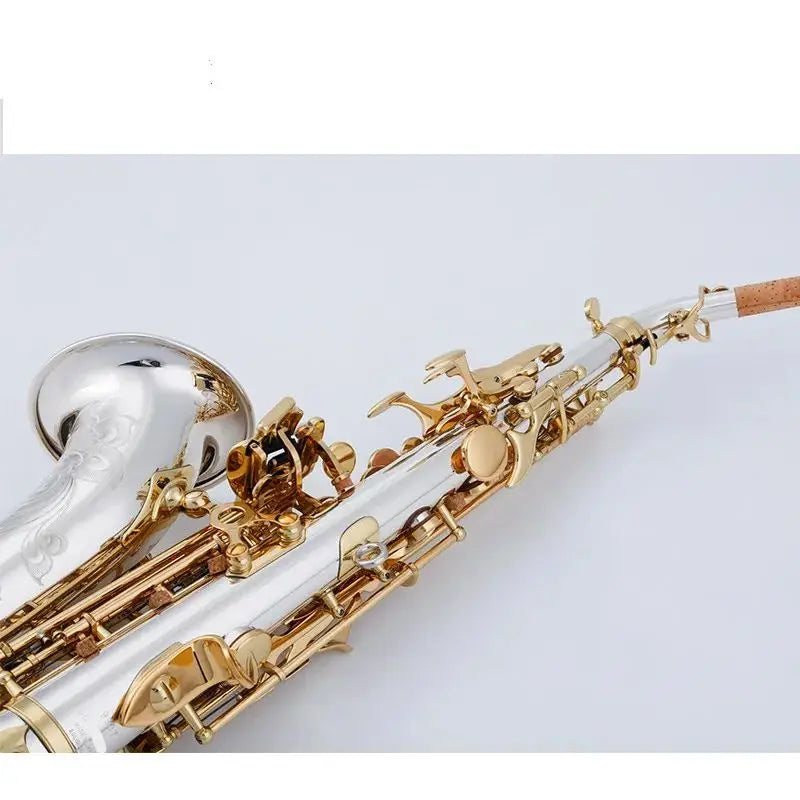 Soprano Saxophone 9937 Silvering Gold Key With Case Sax Mouthpiece Ligature Reeds Neck