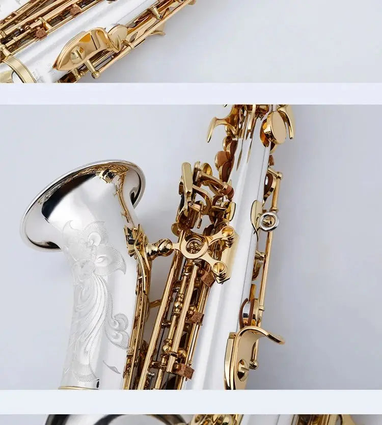 Soprano Saxophone 9937 Silvering Gold Key With Case Sax Mouthpiece Ligature Reeds Neck