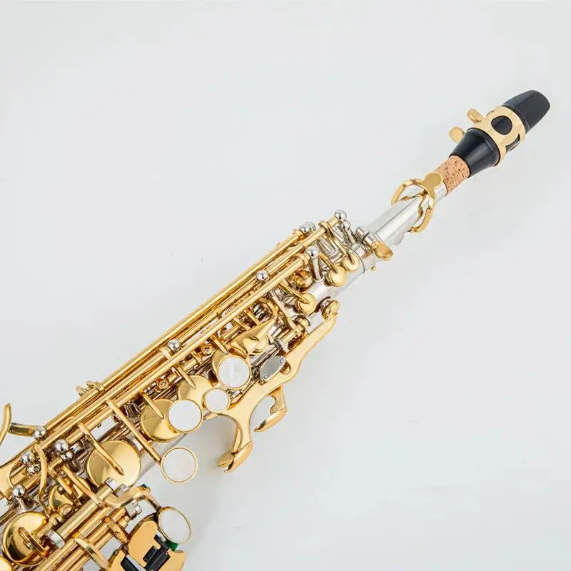 Soprano Saxophone WO37 Silvering Gold Key With Case Sax Soprano Mouthpiece Ligature Reeds Neck