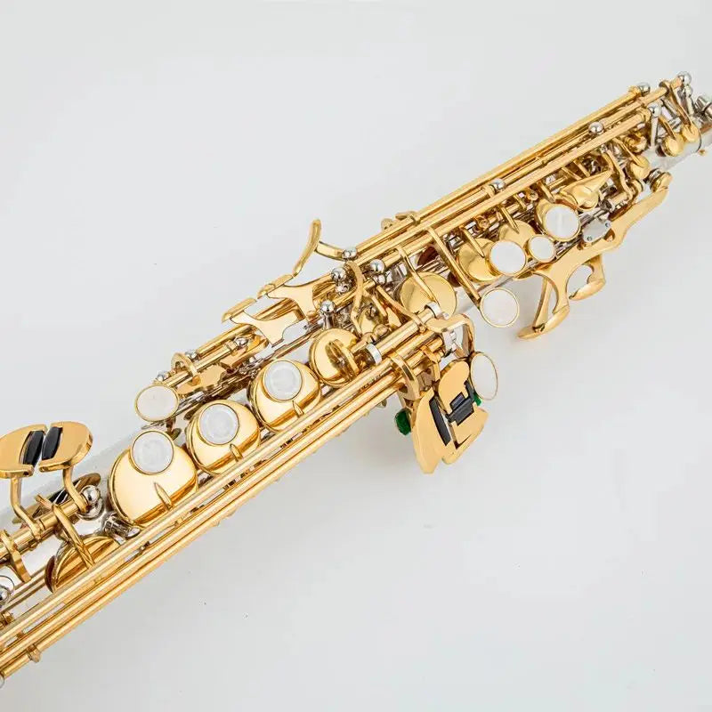 Soprano Saxophone WO37 Silvering Gold Key With Case Sax Soprano Mouthpiece Ligature Reeds Neck