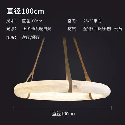 Spanish marble living room chandelier modern minimalist ring villa hotel lobby exhibition hall restaurant chandelier