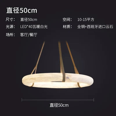 Spanish marble living room chandelier modern minimalist ring villa hotel lobby exhibition hall restaurant chandelier