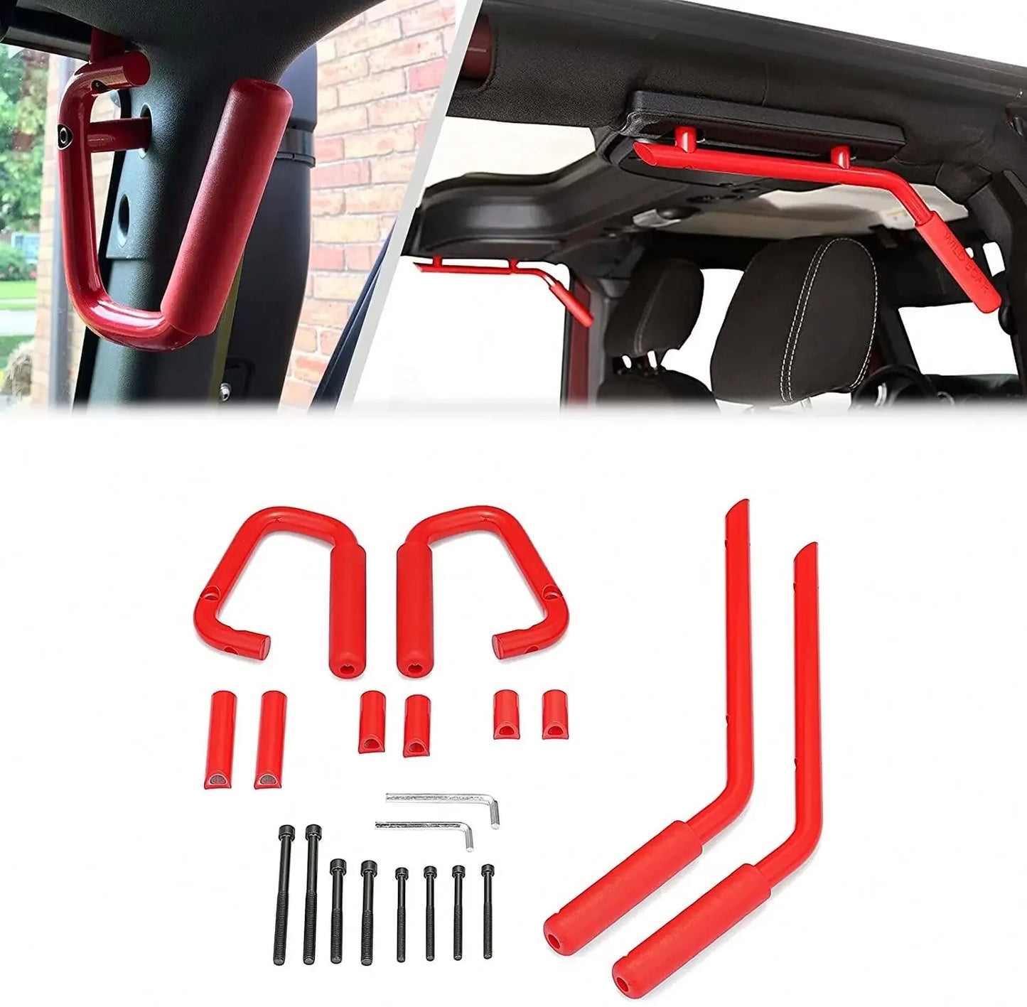 Spedking Hot Sale 4x4 auto tuning accessories Car Front and rear Steel Grab Handle(4DOOR) for Jeep Wrangler JK