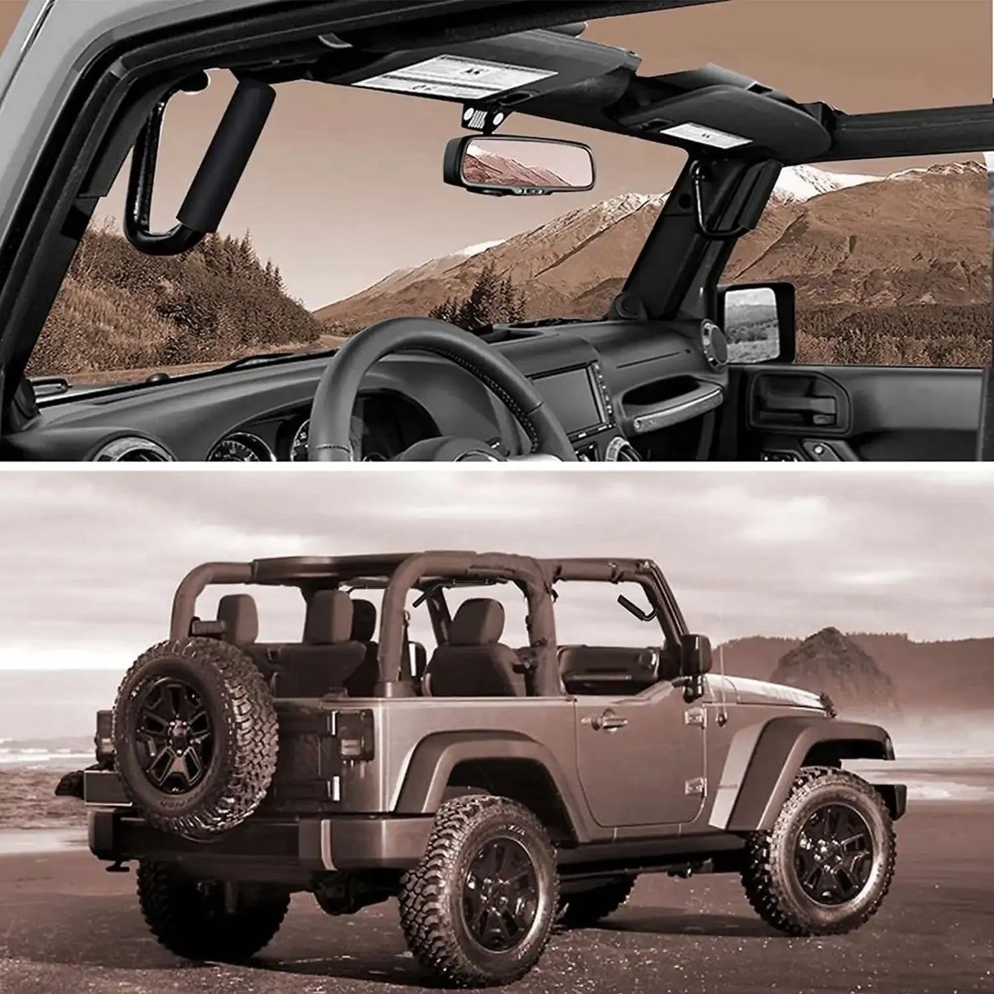 Spedking Hot Sale 4x4 auto tuning accessories Car Front and rear Steel Grab Handle(4DOOR) for Jeep Wrangler JK