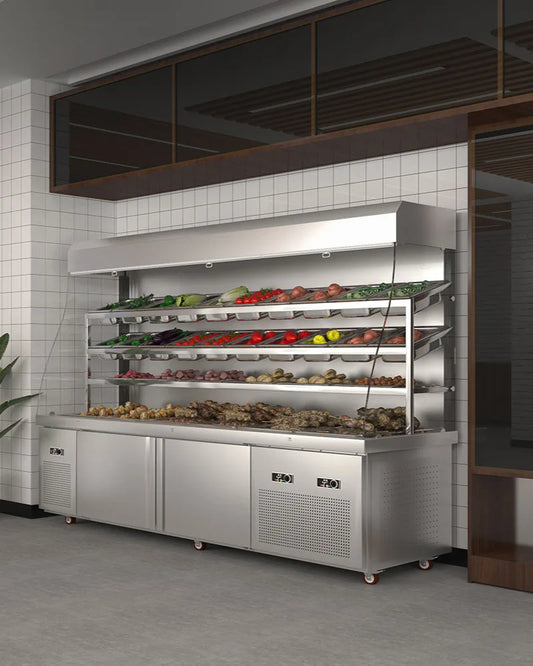 Spicy Hot Pot display cabinet Order cabinet Refrigeration freezer Commercial three temperature fruit fresh-keeping cabinet Air c