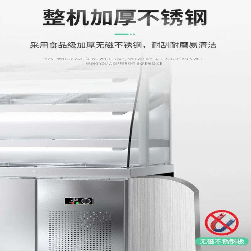 Spicy Hot Pot display cabinet Order cabinet Refrigeration freezer Commercial three temperature fruit fresh-keeping cabinet Air c