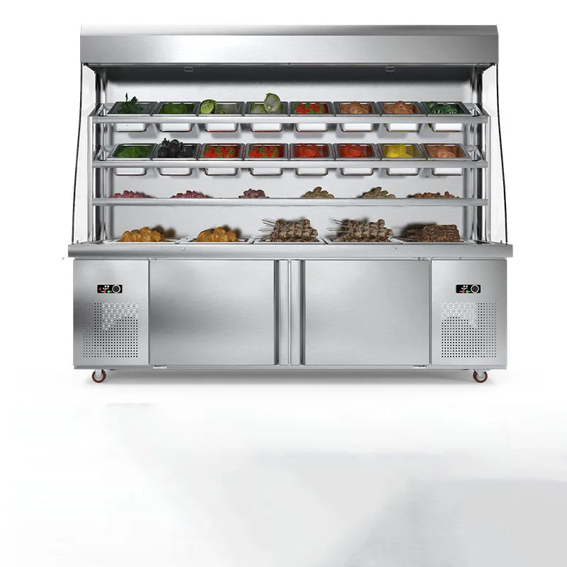 Spicy Hot Pot display cabinet Order cabinet Refrigeration freezer Commercial three temperature fruit fresh-keeping cabinet Air c