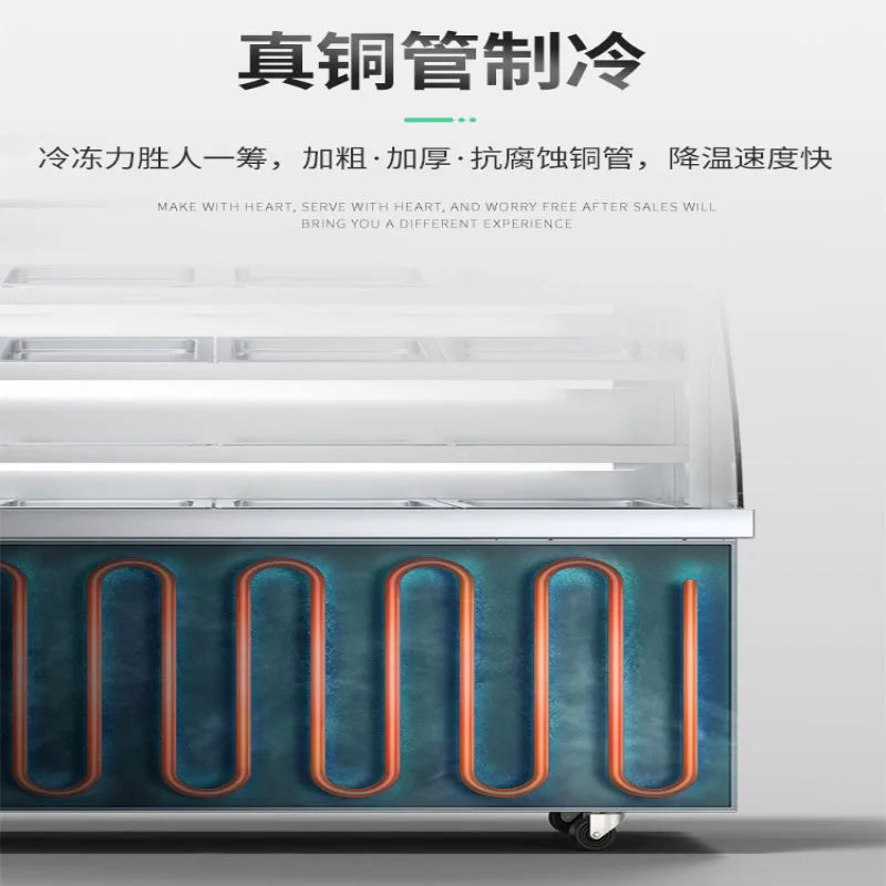 Spicy Hot Pot display cabinet Order cabinet Refrigeration freezer Commercial three temperature fruit fresh-keeping cabinet Air c
