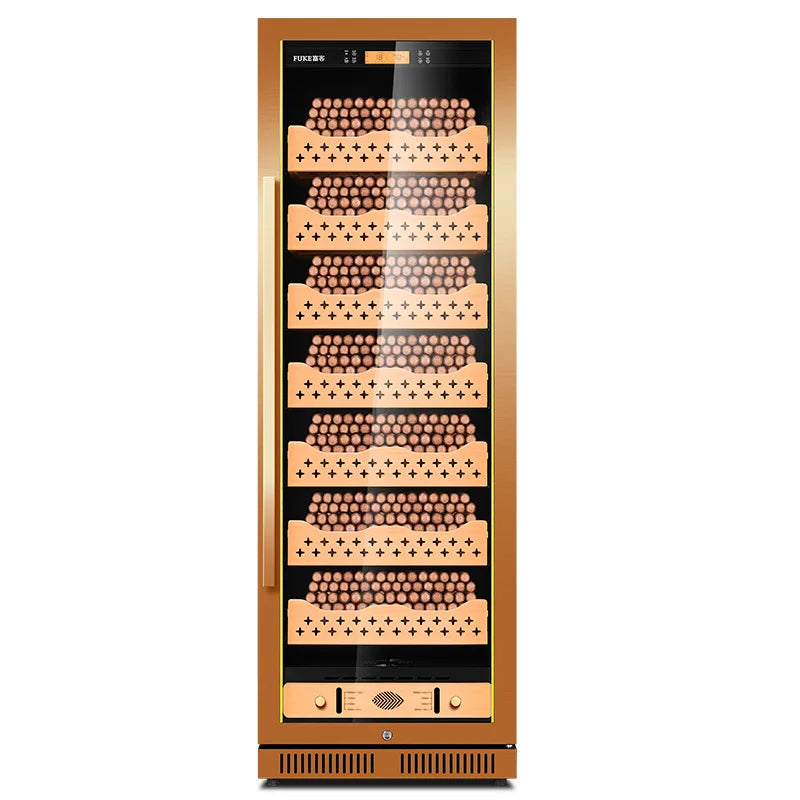 Stainless Steel Cigar Humidor Spanish Cedar Wood Shelves Intelligent Control Humidity Temperature Cigar Refrigerator Cabint