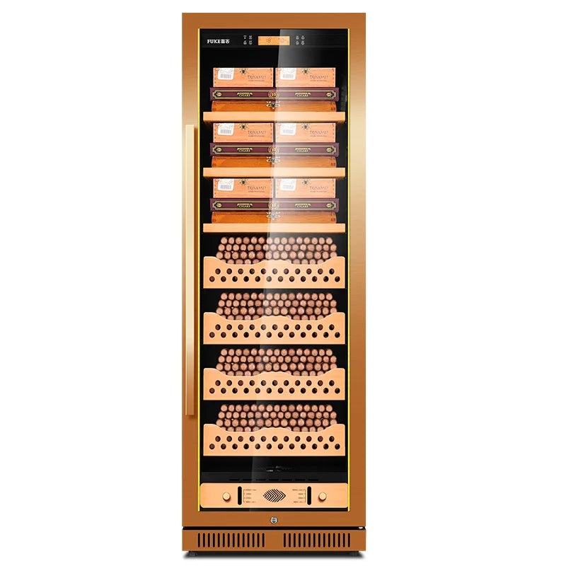 Stainless Steel Cigar Humidor Spanish Cedar Wood Shelves Intelligent Control Humidity Temperature Cigar Refrigerator Cabint