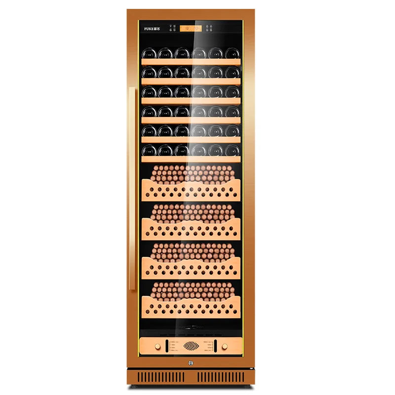 Stainless Steel Cigar Humidor Spanish Cedar Wood Shelves Intelligent Control Humidity Temperature Cigar Refrigerator Cabint