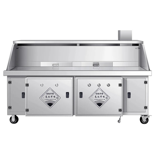 Stainless Steel Heavy Duty Multifunction Outdoor Kitchen Gas Charcoal Double Use BBQ Grills