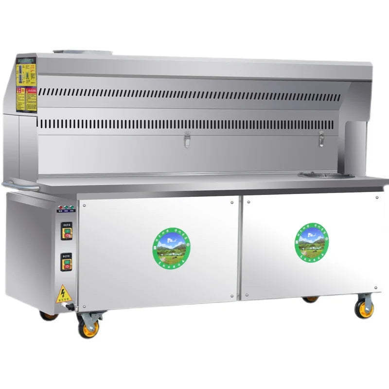Stainless Steel Heavy Duty Multifunction Outdoor Kitchen Gas Charcoal Double Use BBQ Grills