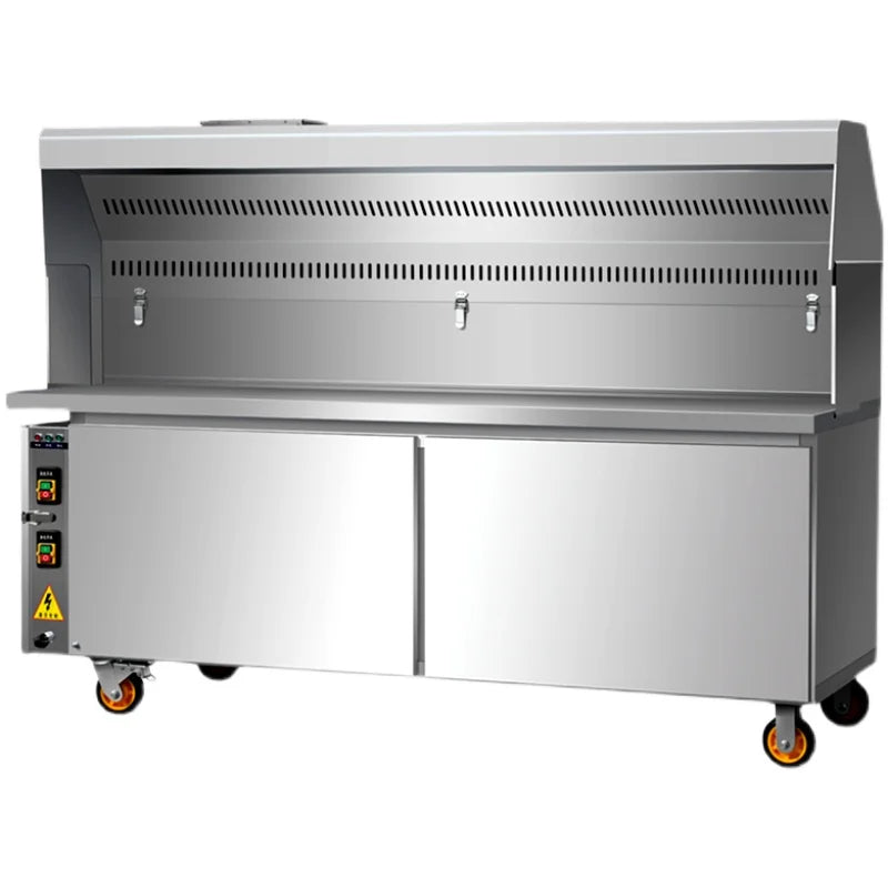 Stainless Steel Heavy Duty Multifunction Outdoor Kitchen Gas Charcoal Double Use BBQ Grills